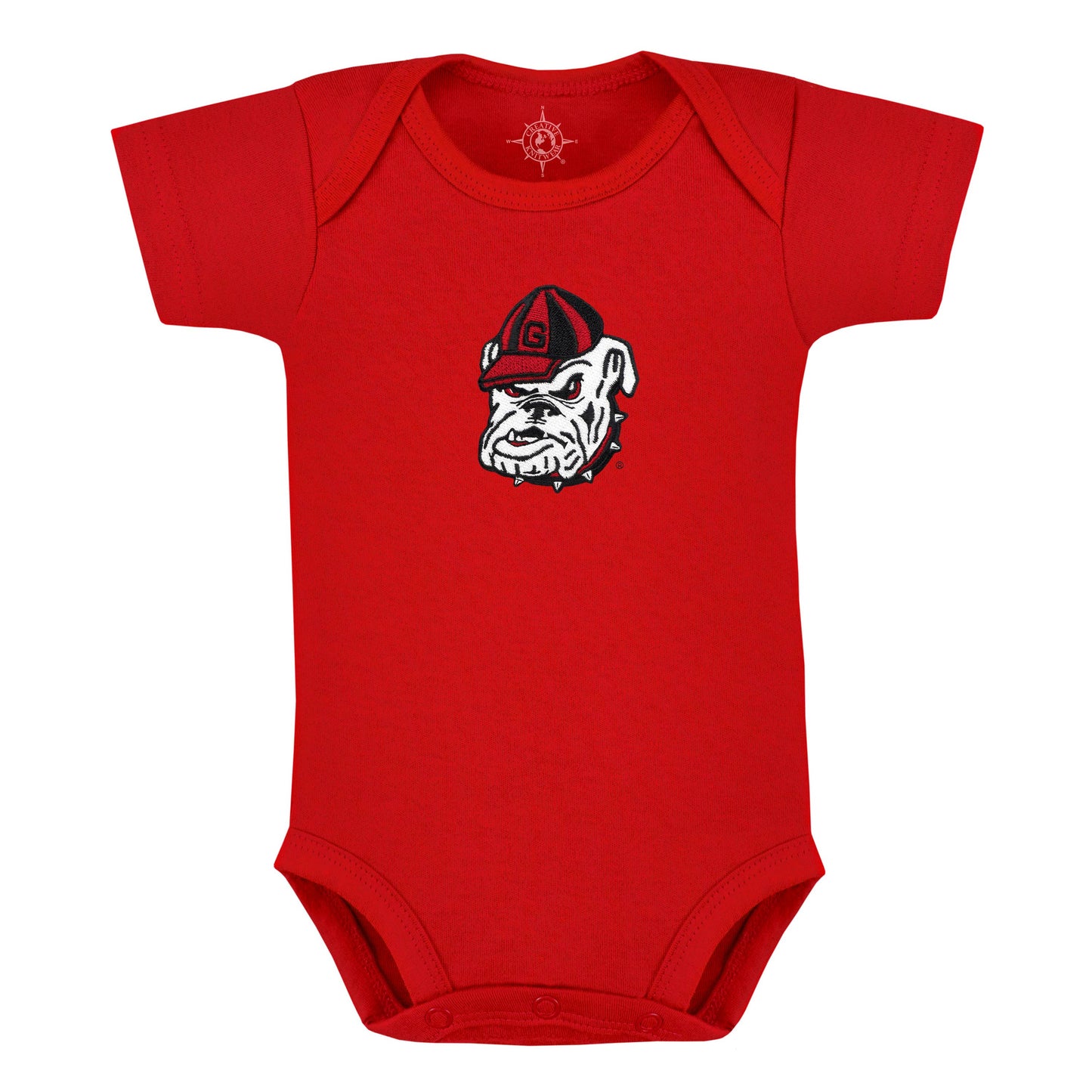 Georgia Bulldogs Bodysuit: Red - Bulldog Head
