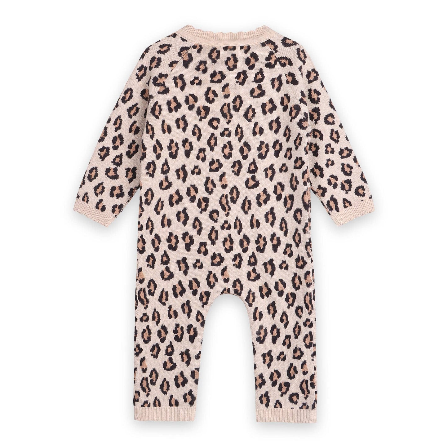 Leopard Jacquard Knit Baby Jumpsuit