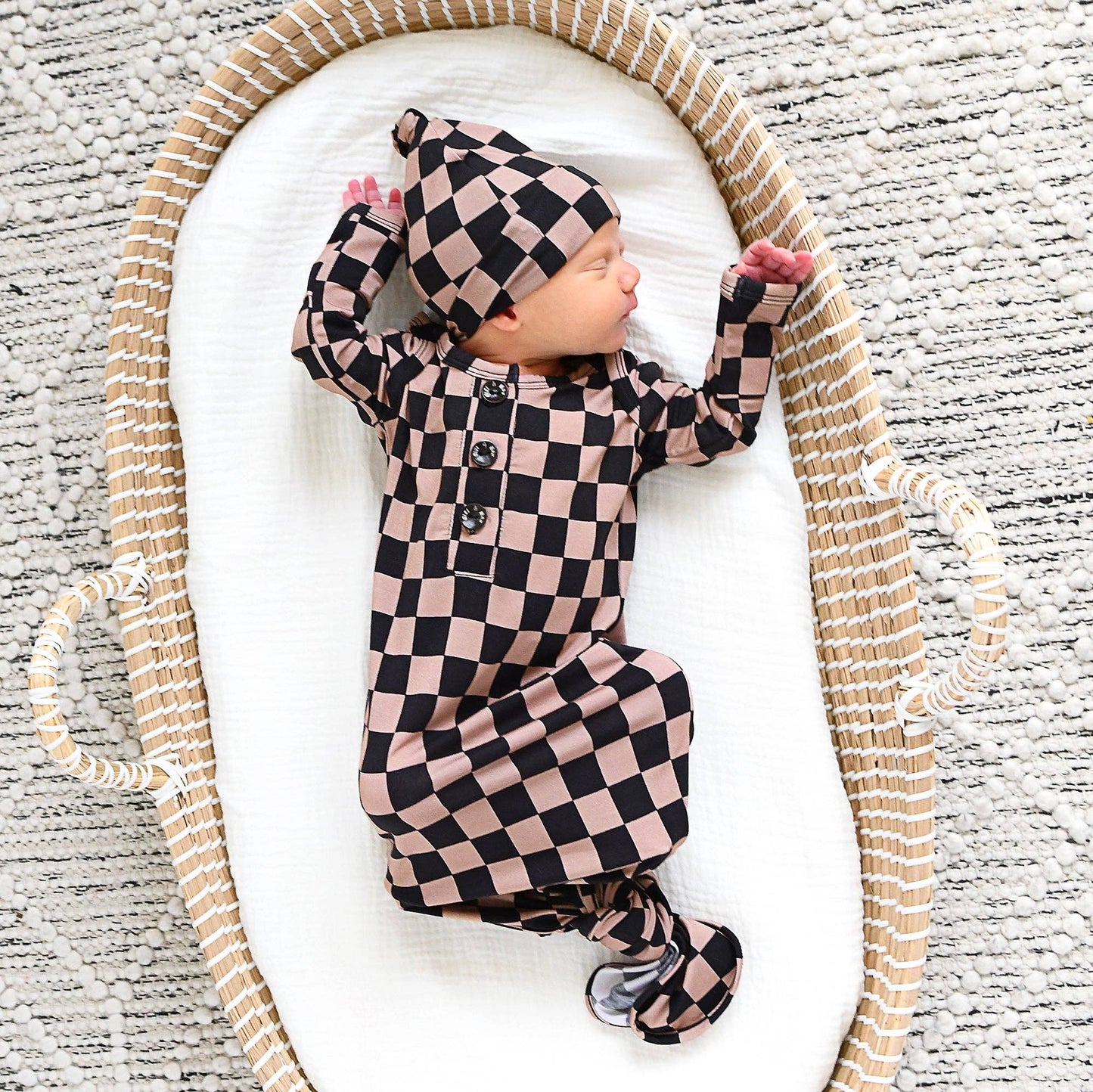 Bentley GOWN Bamboo Checks Newborn: Gown Only