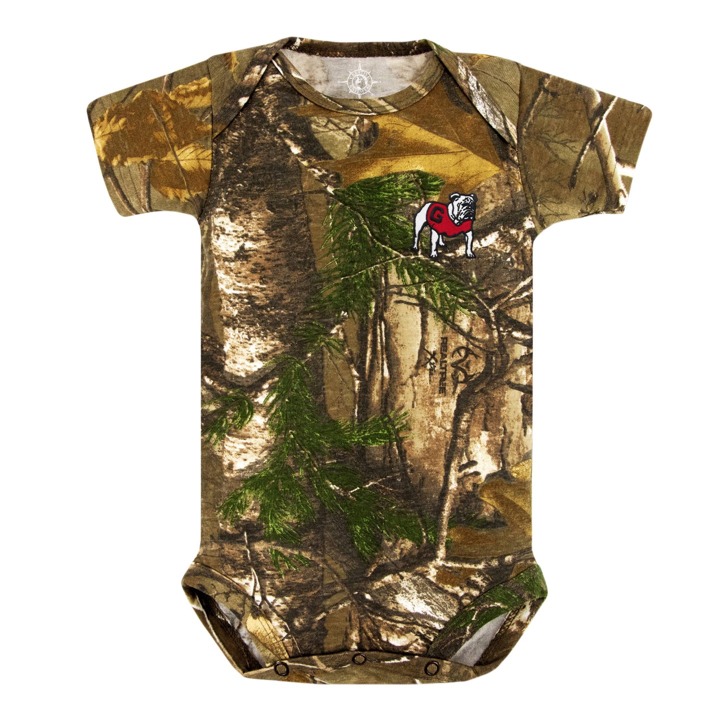 Georgia Bulldogs Bodysuit: Red - Bulldog Head