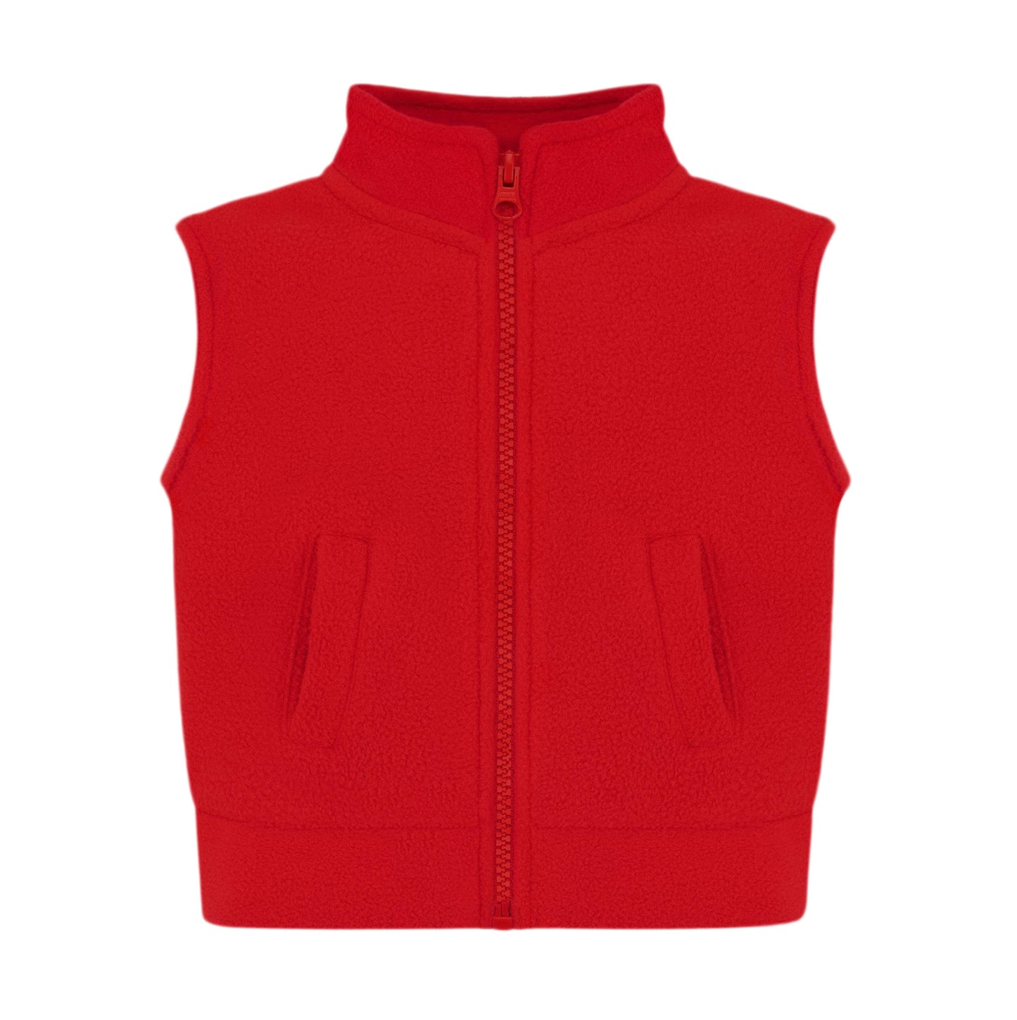 Georgia Fleece Vest Jacket: Red