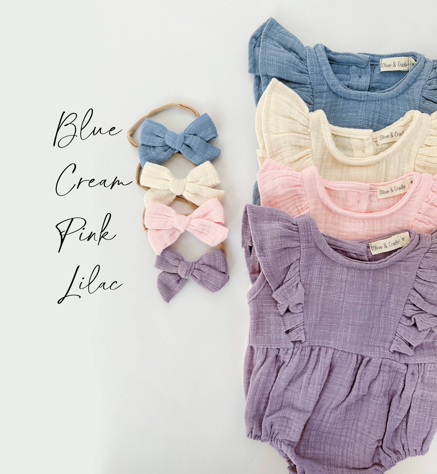 Bubble Romper & Bow: Blue