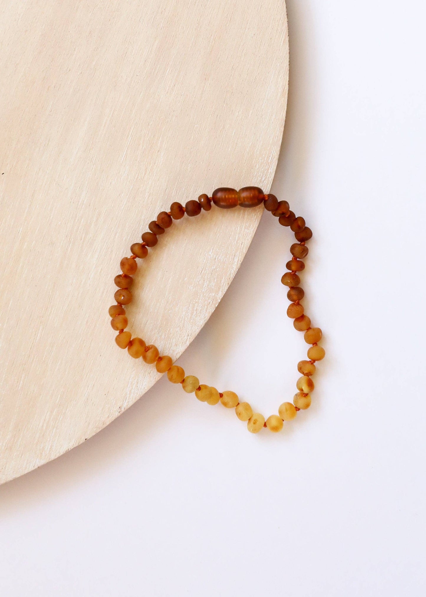 Raw Baltic Amber + Sunflower Necklace :11" Baby Necklace