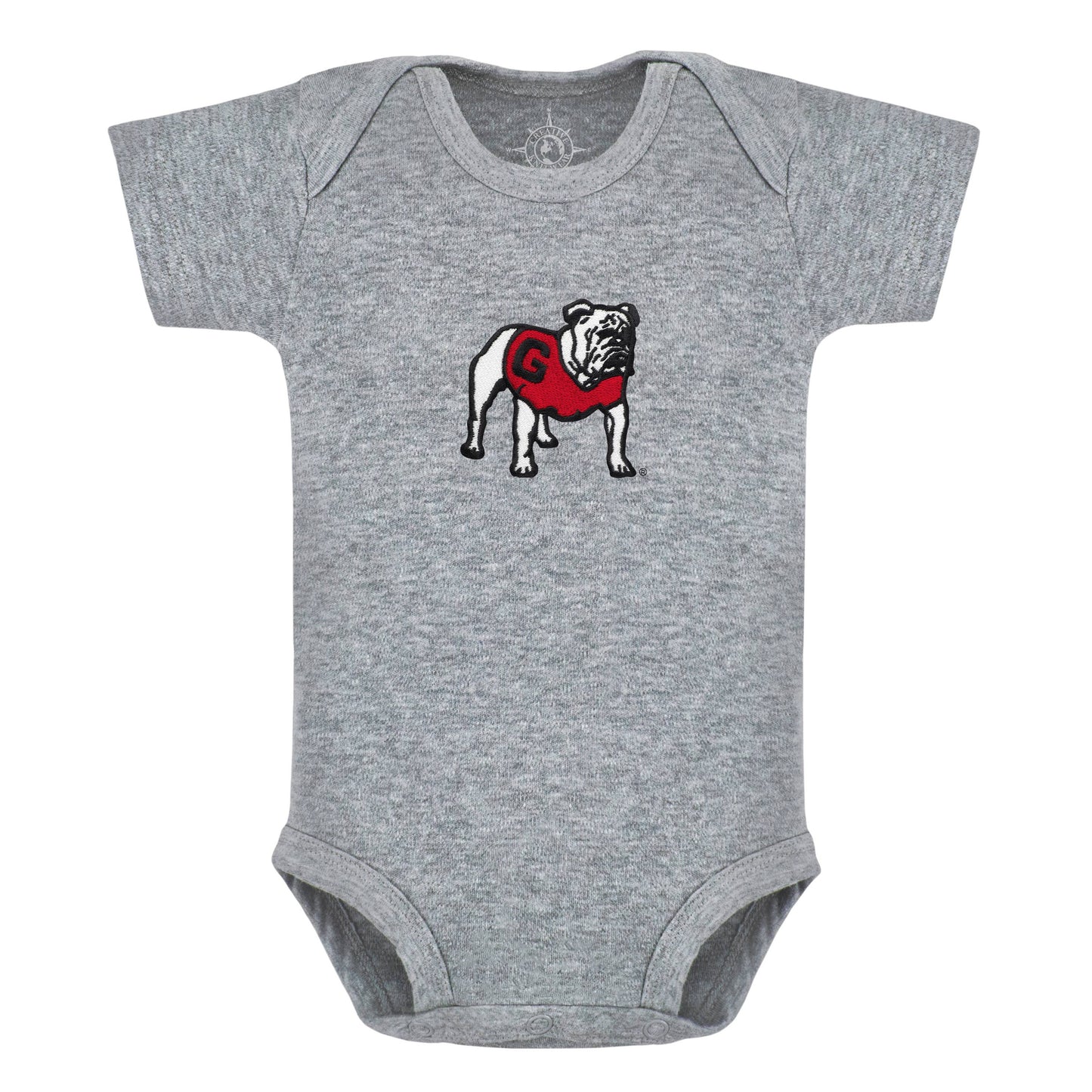 Georgia Bulldogs Bodysuit: Red - Bulldog Head