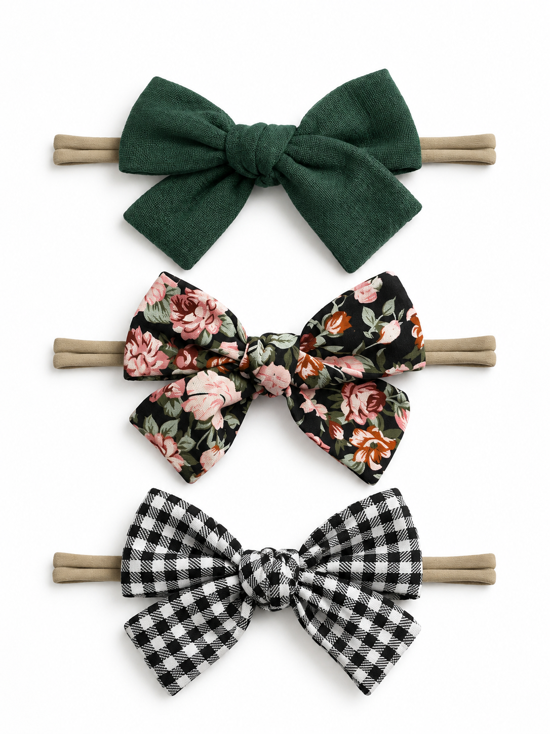 3-Pack Nylon Bows,Ivy
