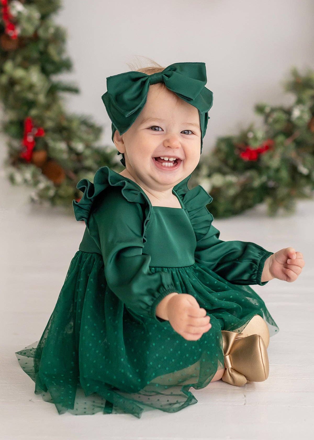 Mistletoe Emerald Dress: Green