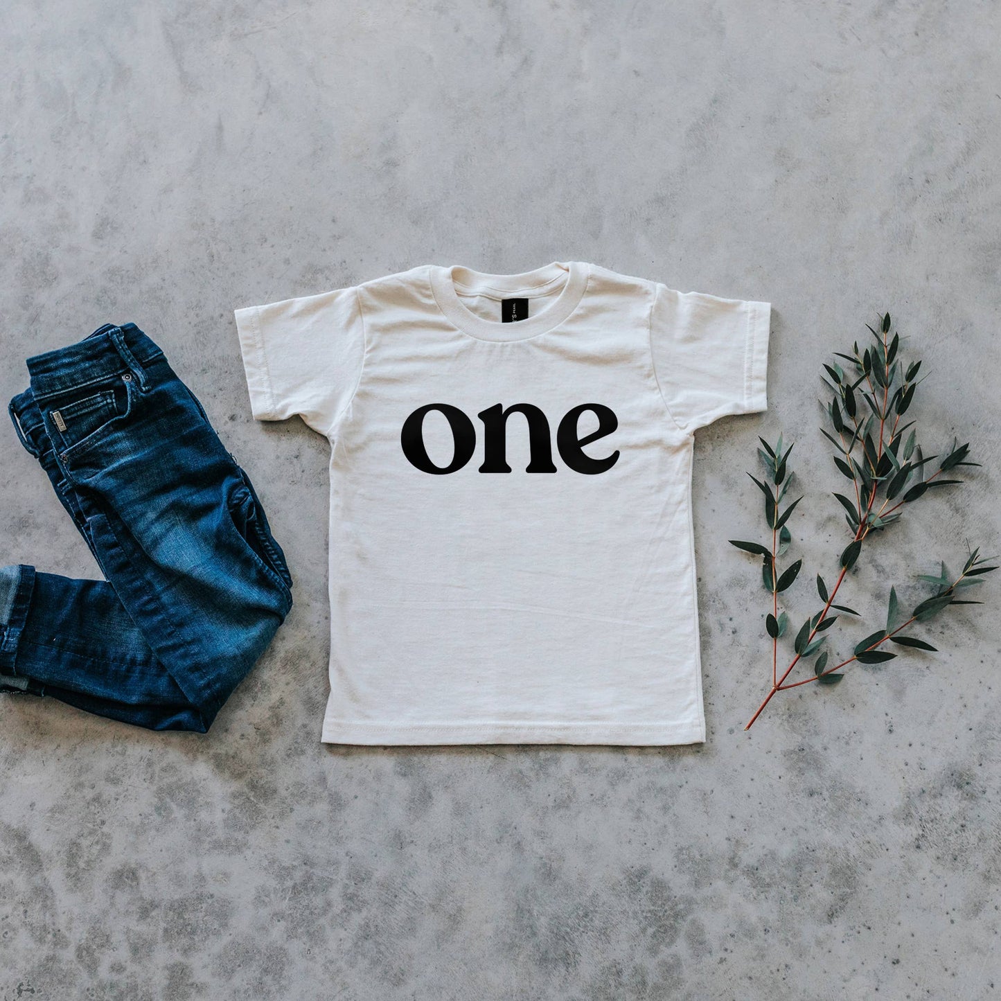 One Modern Birthday Tee • Cream Organic Cotton Unisex Shirt