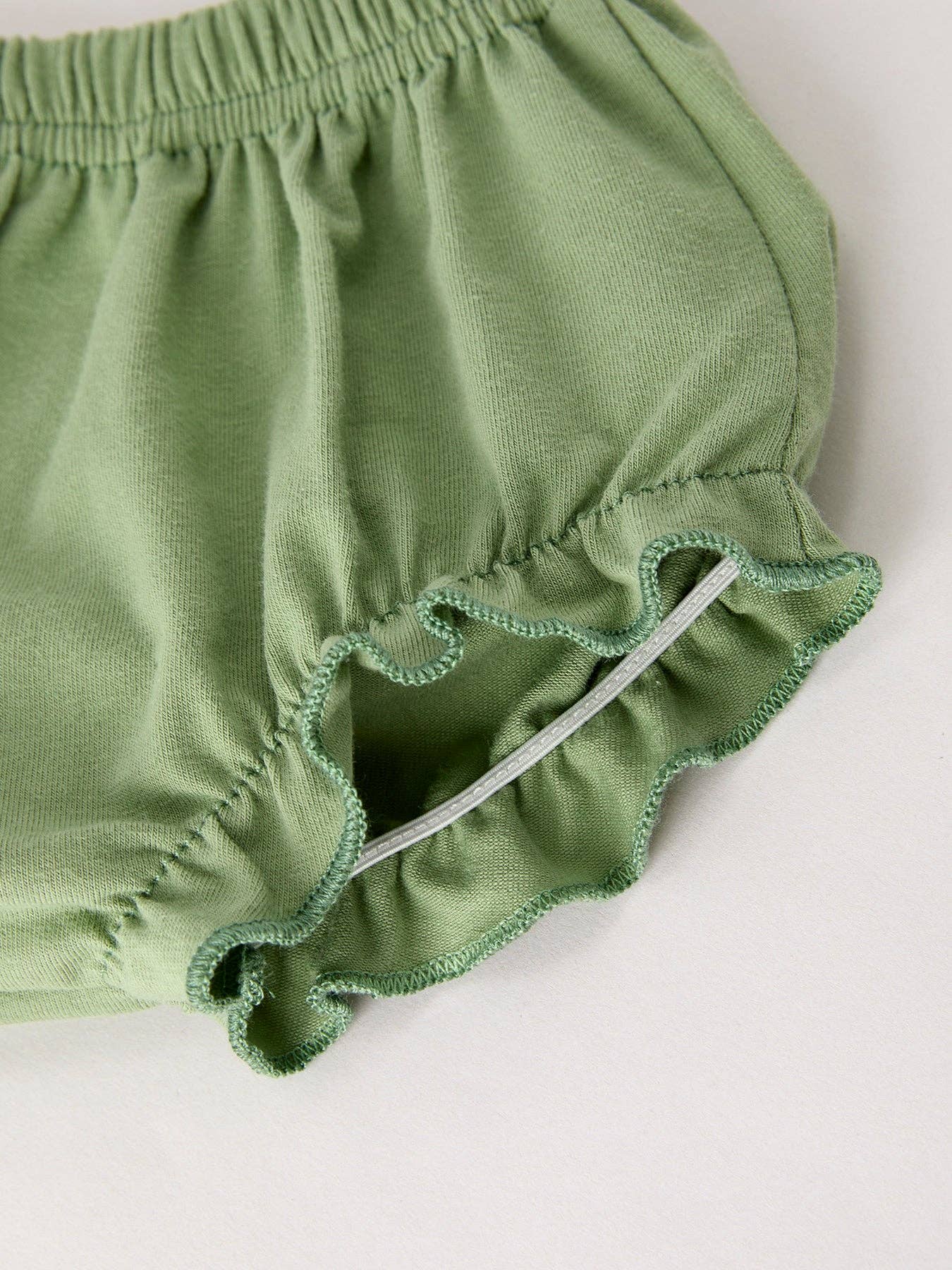 Applique Plaid Girls Bloomers Romper Set