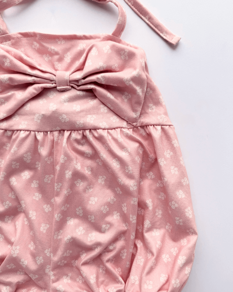 Dottie Bow Front Romper - Posey Pink Wild