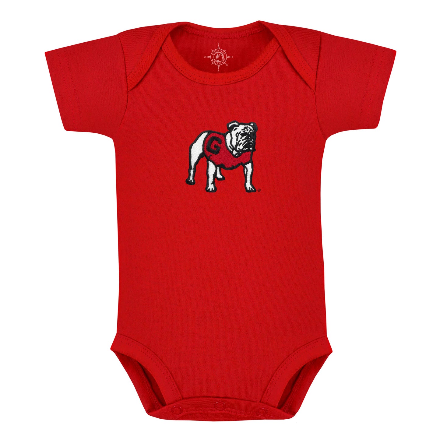 Georgia Bulldogs Bodysuit: Red - Bulldog Head