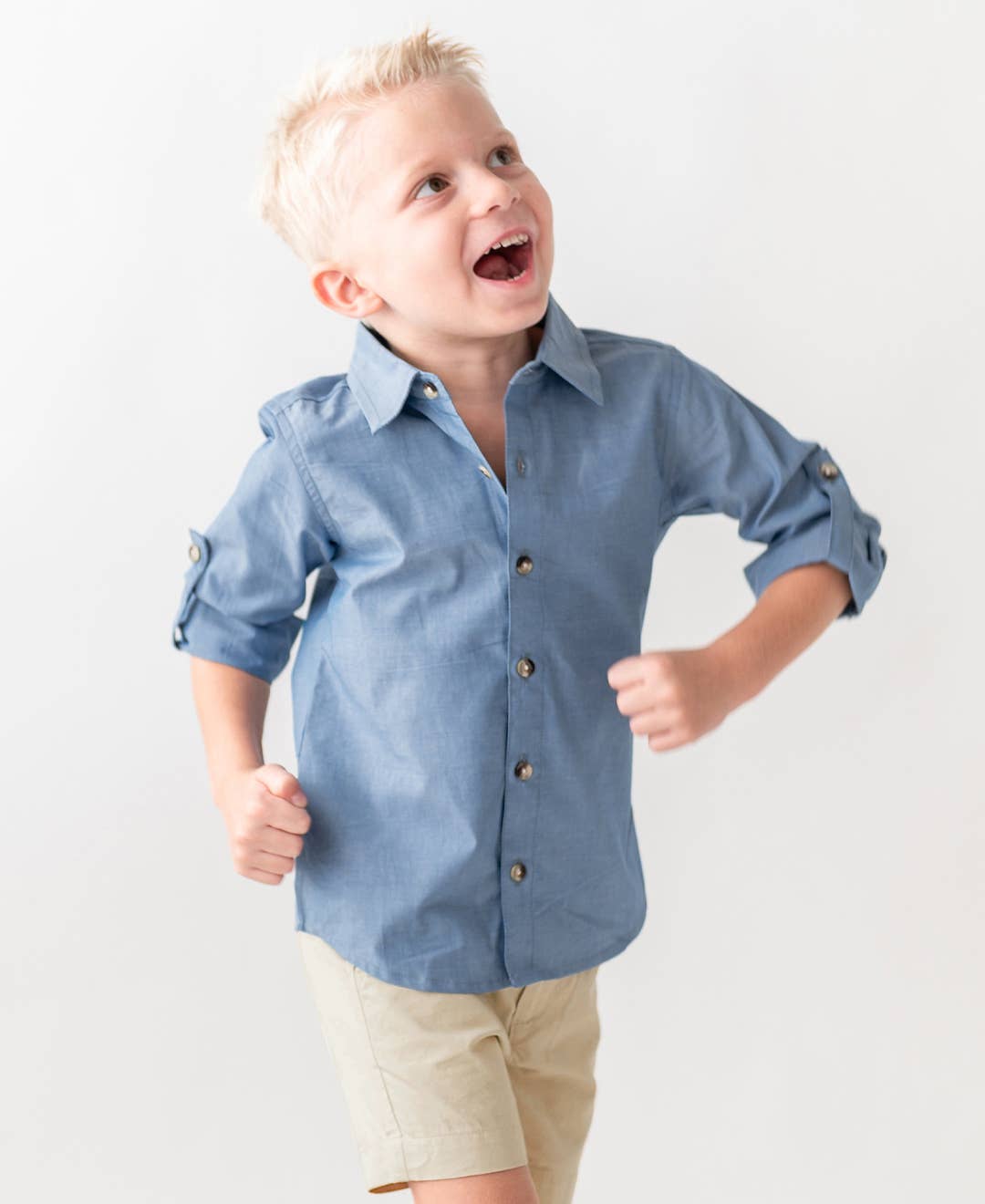 Blue Chambray Button Down Shirt