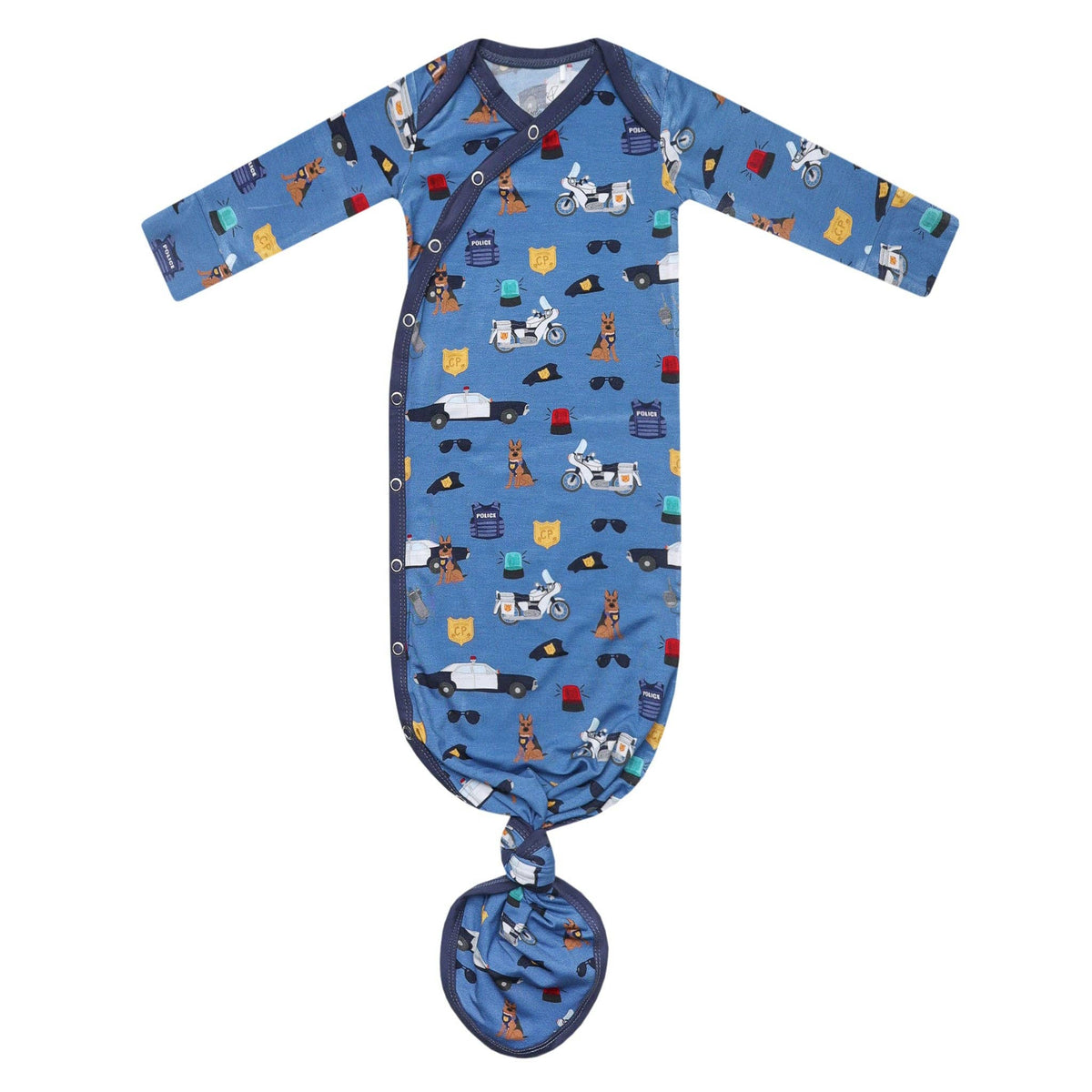 Copper Pearl - Bamboo Newborn Knotted Gown - Police Officer