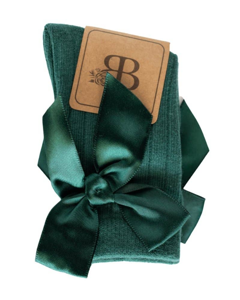 Martha Bow Front Midi Socks: Hunter