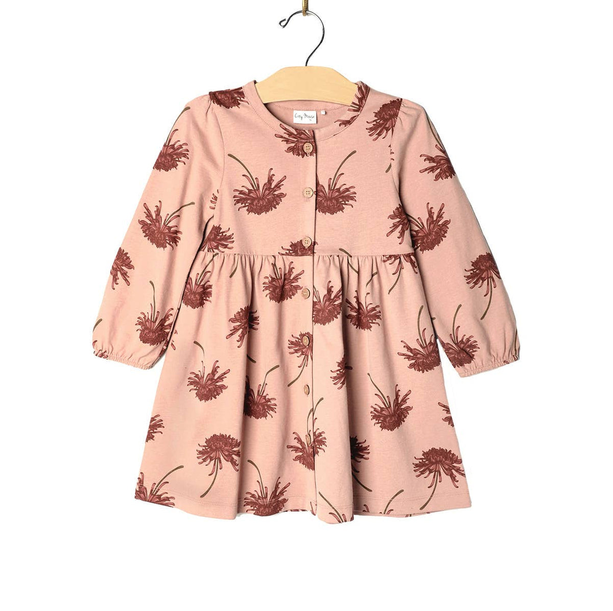 Chrysanthemum Button Down Dress | Cotton | 2Y