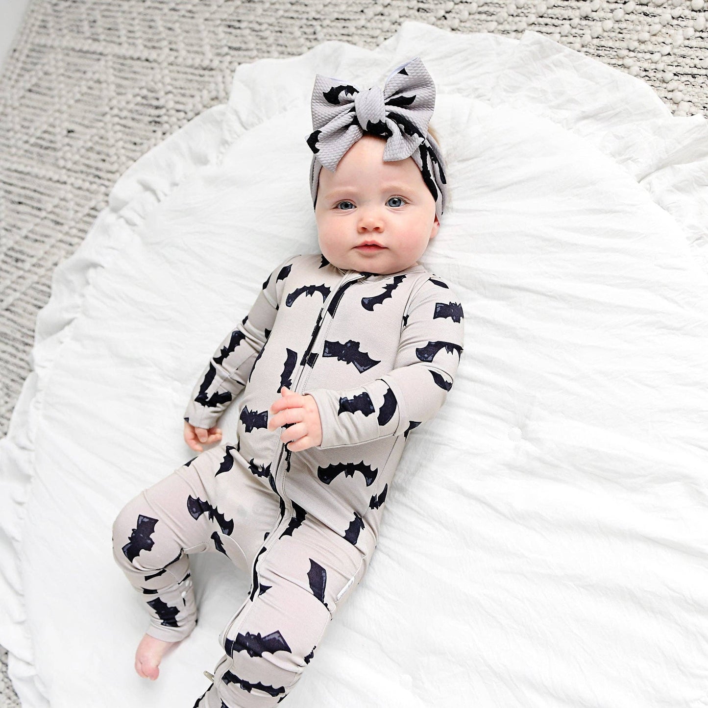 Gray Bats Zip Bamboo Halloween Sleepies