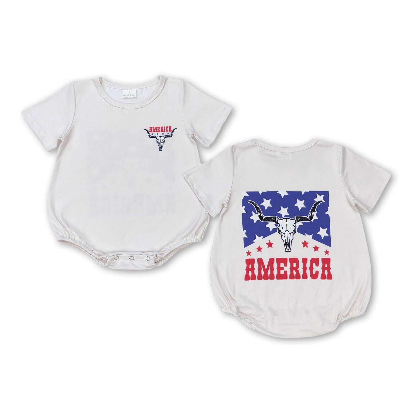 Bull Skull America Romper