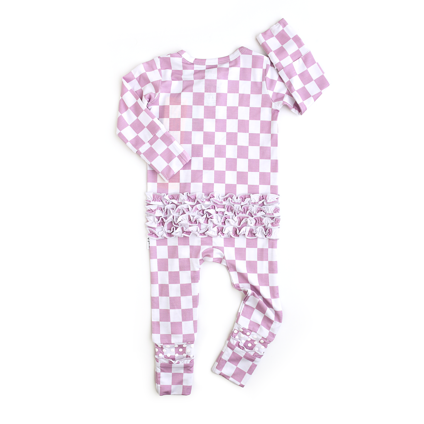 Myla Purple Checks Ruffle Zip