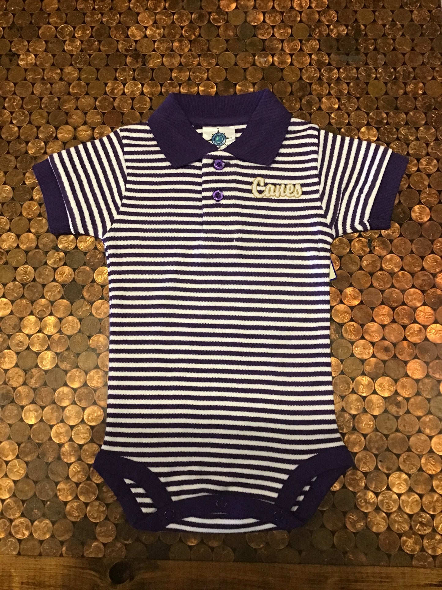 Canes Striped Polo Bodysuit