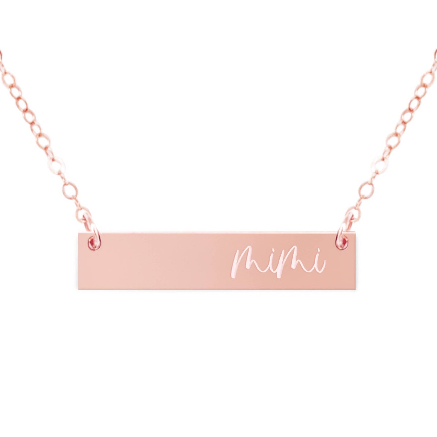 Mimi Gold Filled Engraved Bar Necklace