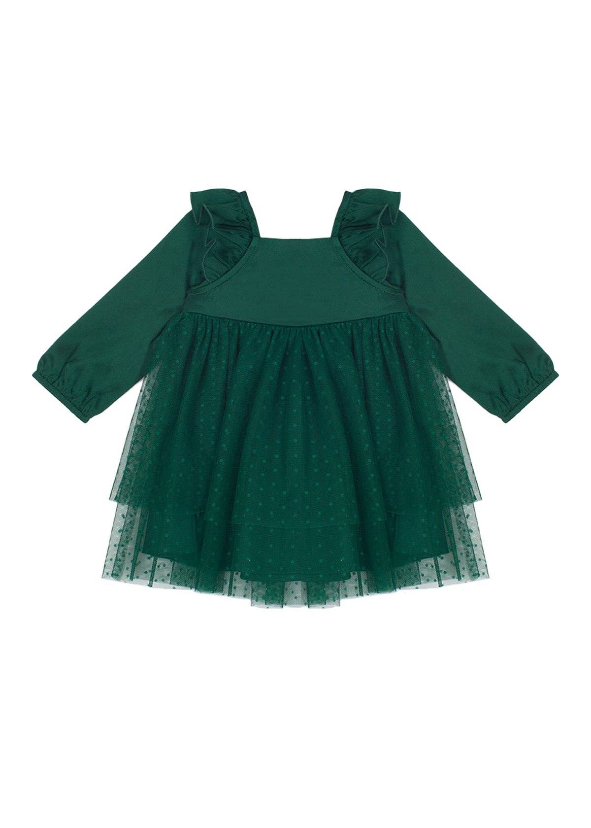 Mistletoe Emerald Dress: Green cotton + fox Mistletoe Emerald Dress: Green cotton + fox