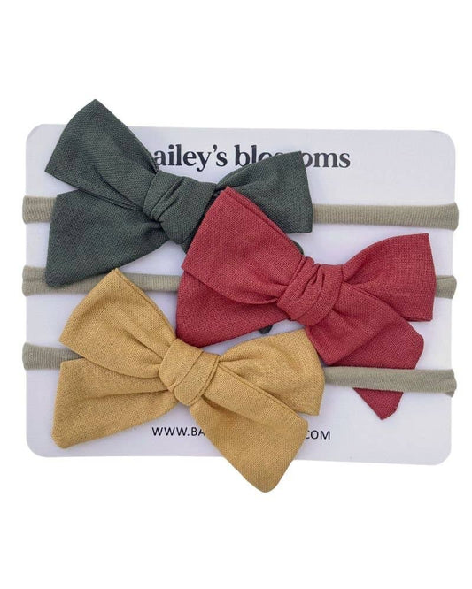 3-piece Linen Cotton Nylon Headband Set Fall Festival