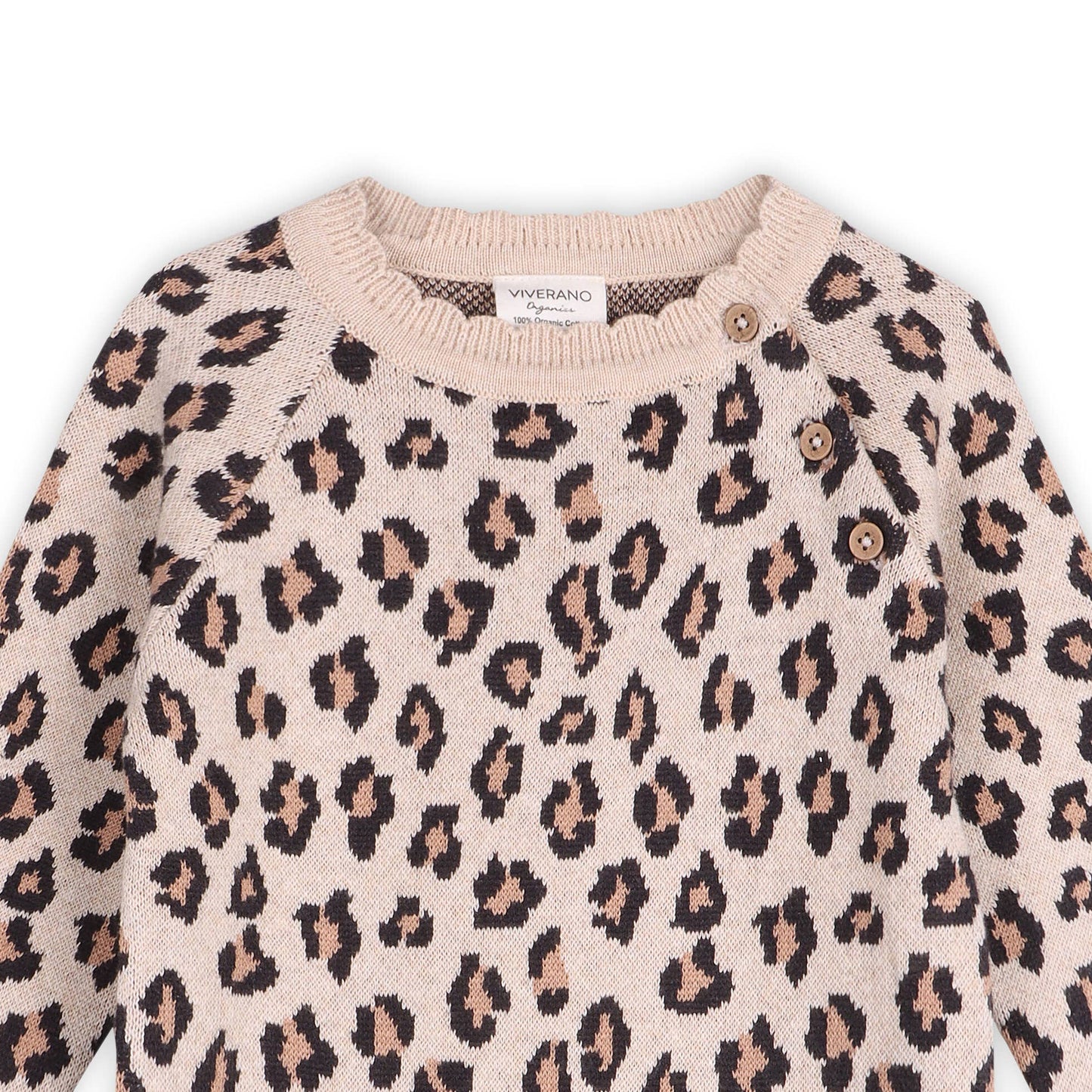 Leopard Jacquard Knit Baby Jumpsuit