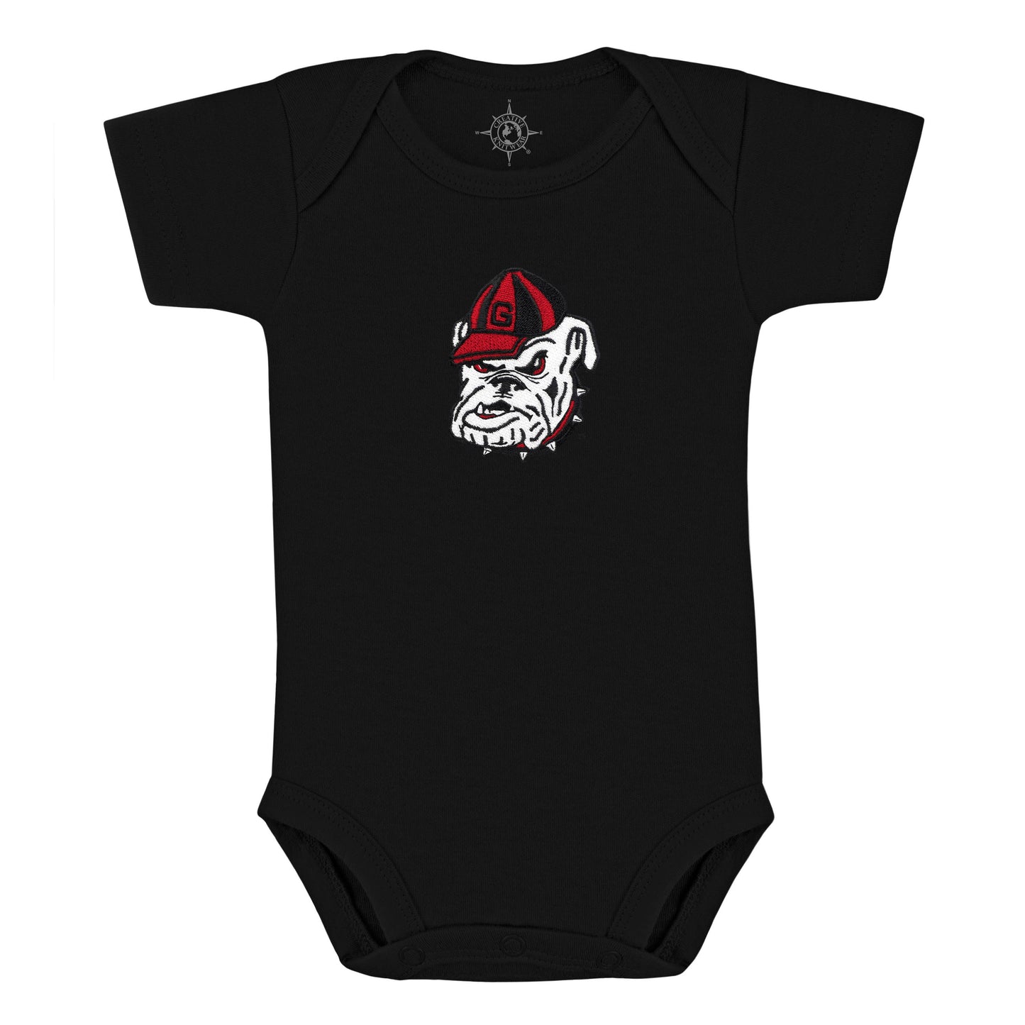 Georgia Bulldogs Bodysuit: Red - Bulldog Head