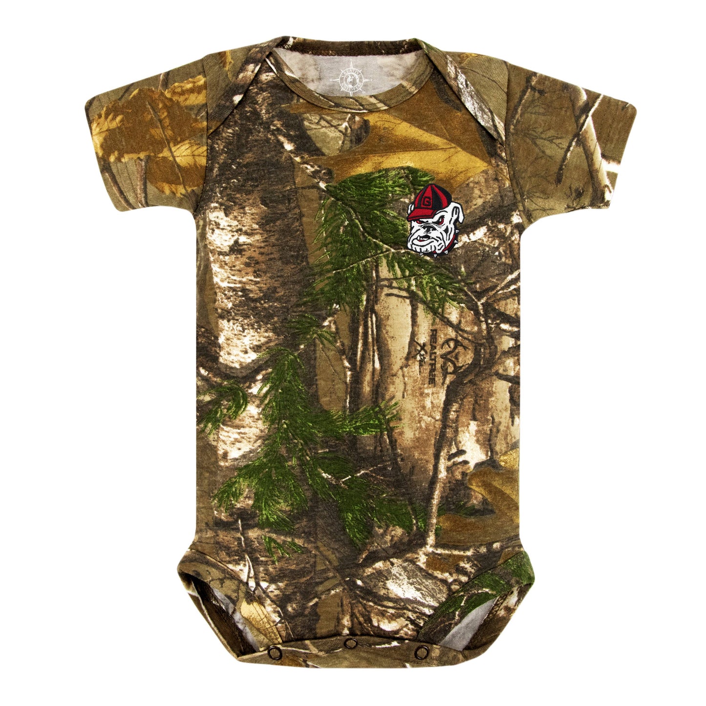 Georgia Bulldogs Bodysuit: Red - Bulldog Head