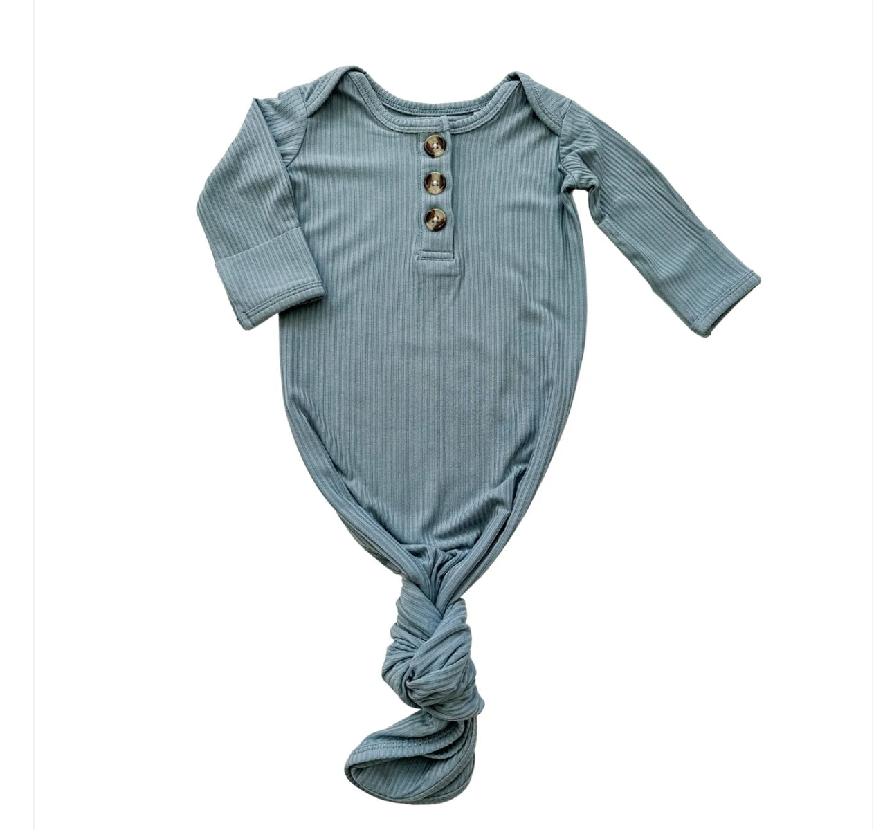 Ribbed Blue Knotted Gown