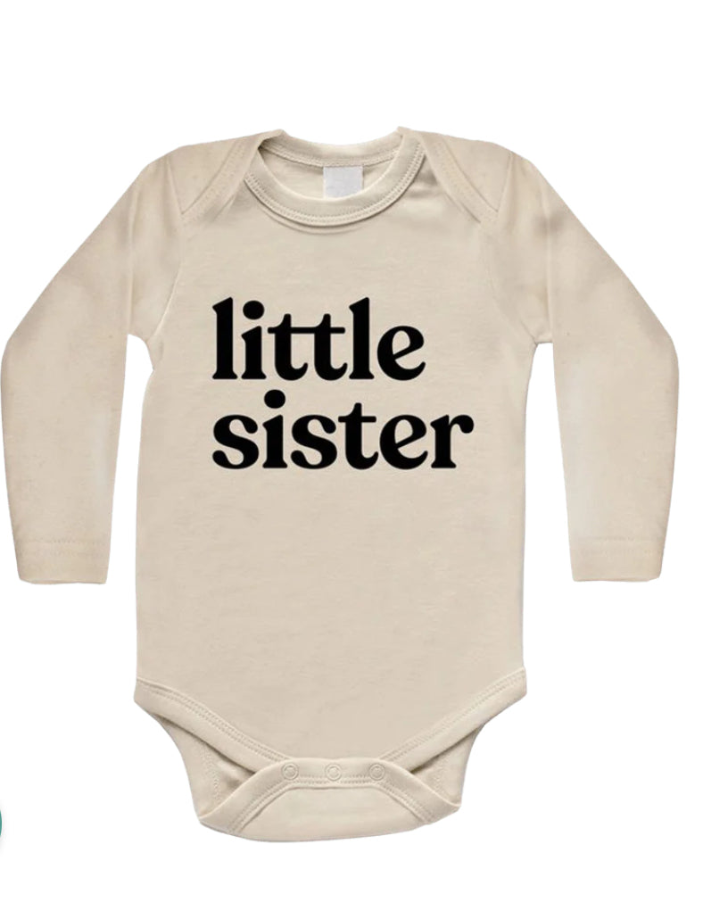 Cream Organic Little Sister Baby Bodysuit