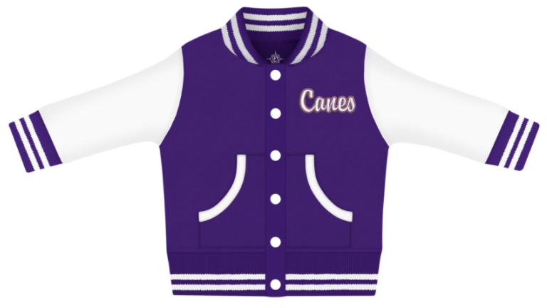 Canes Purple Letterman Jacket