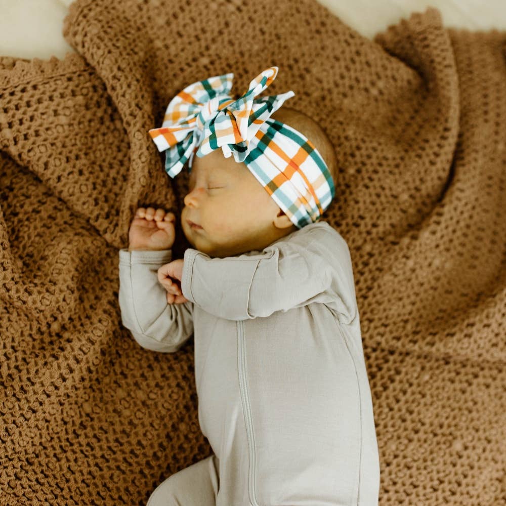 Baby Bling Bows - PRINTED FAB: harvest plaid