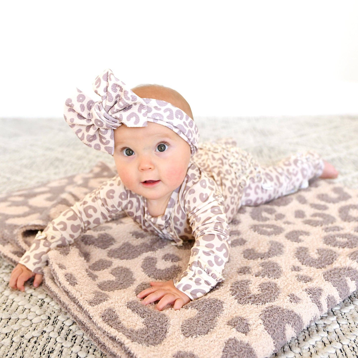 Amari Leopard RUFFLE ZIP Bamboo Onesie