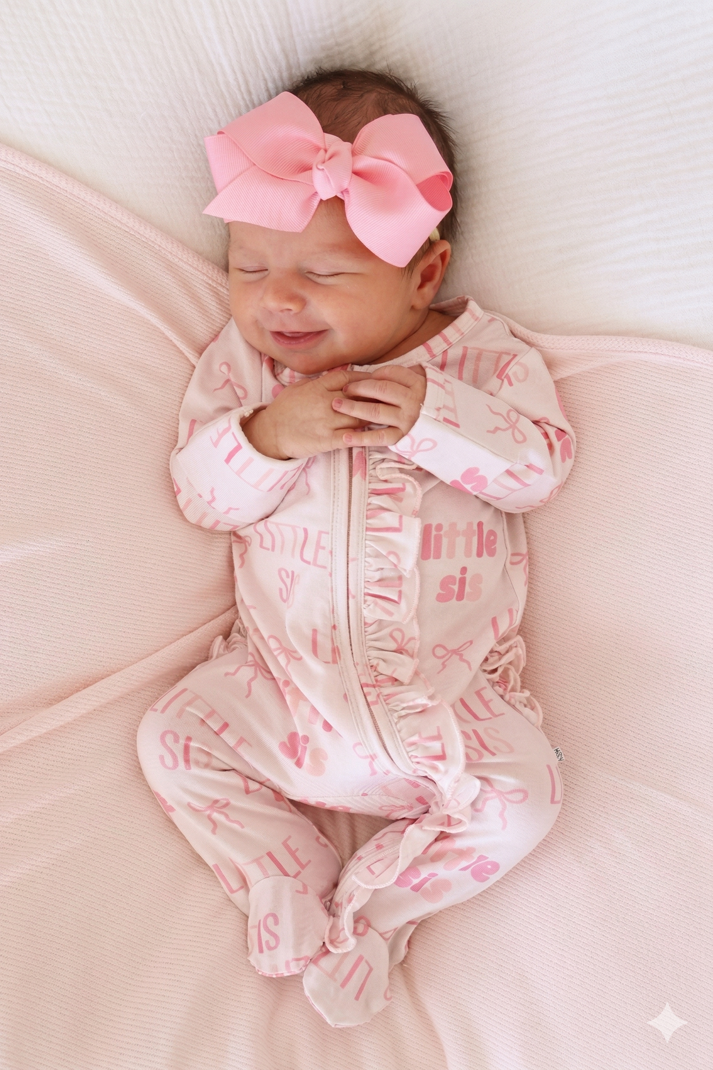 Ruffle Zipper Footie | Little Sis