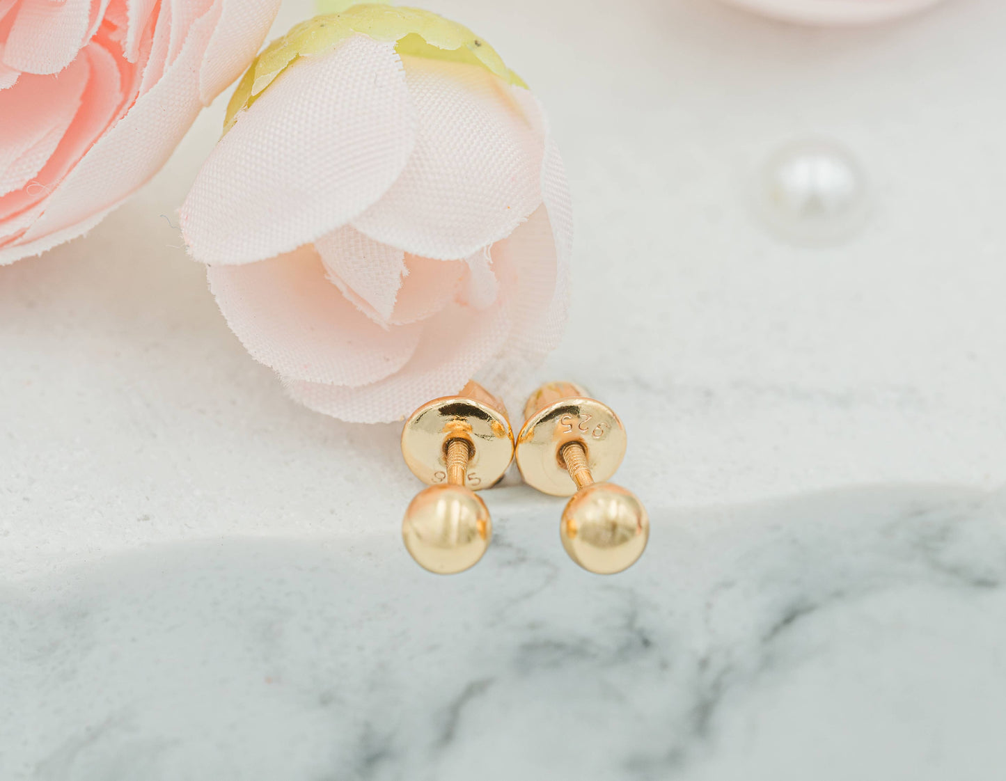 14K Gold-Plated Ball Stud Earrings
