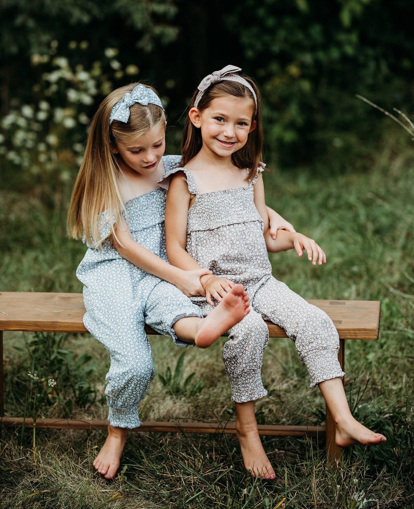 Smocked Headband: Blueberry Floral
