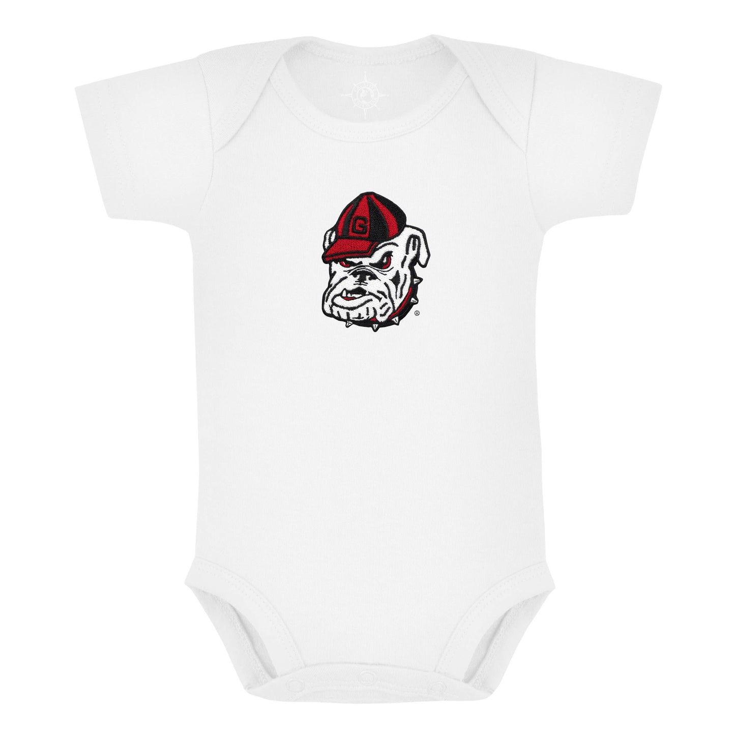 Georgia Bulldogs Bodysuit: Red - Bulldog Head