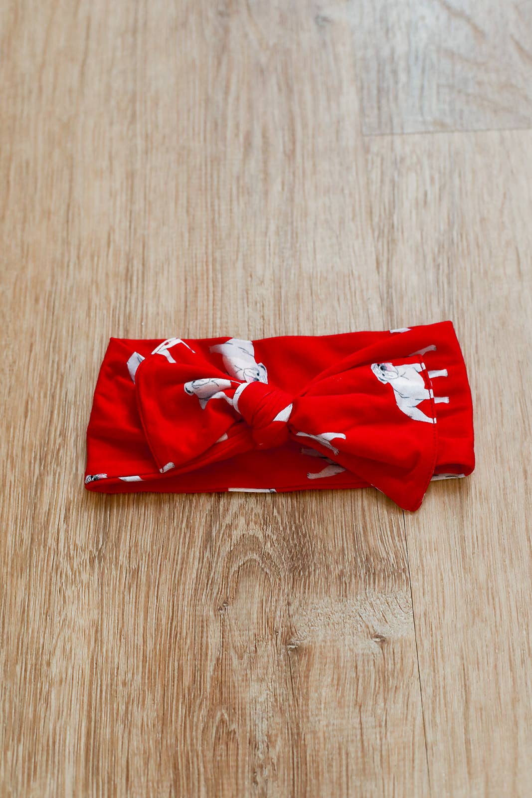 Red Bulldog Bamboo Headband/Bow