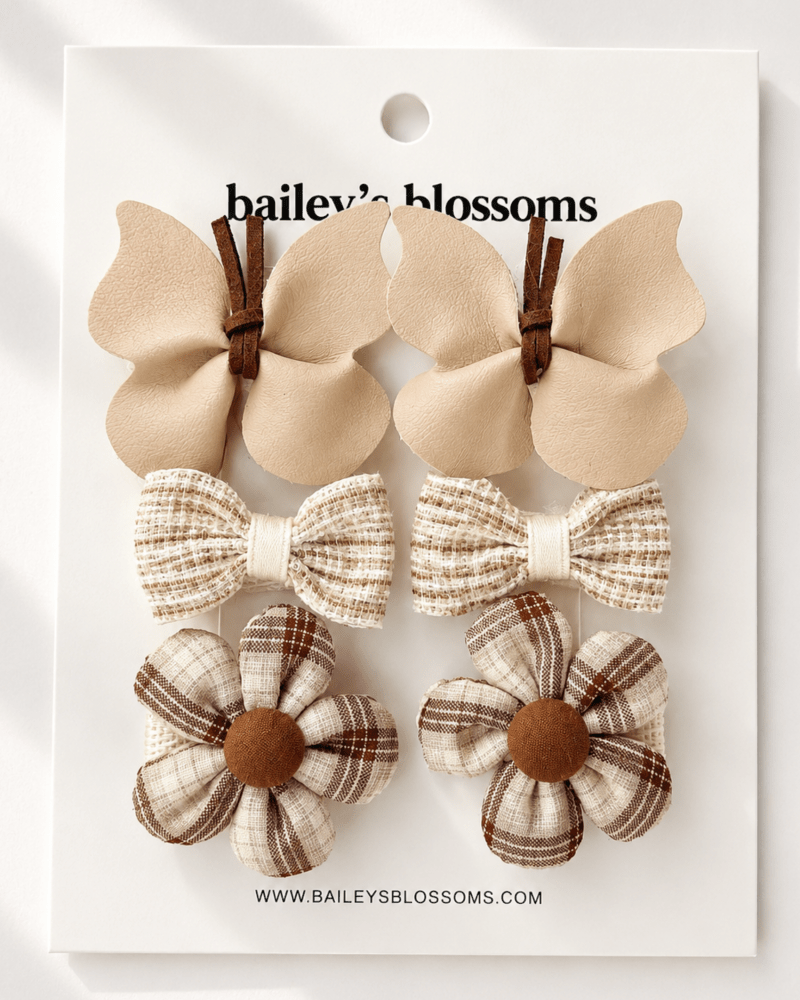 Bailey's Blossoms - 6-Piece Hair Clip Set - Vanilla Cream