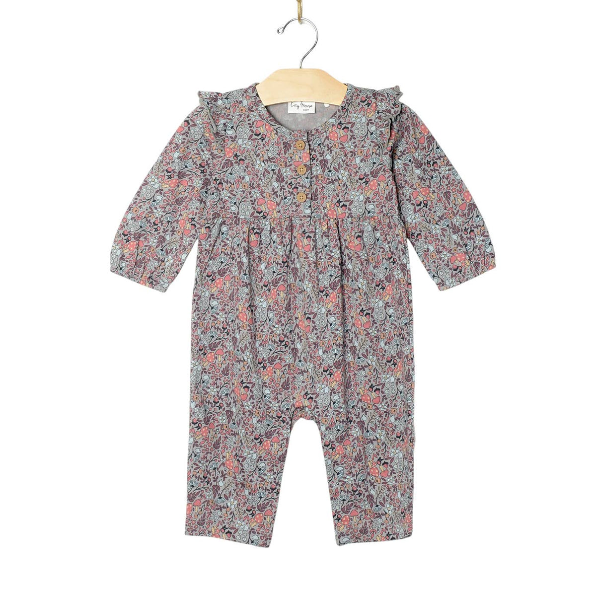 Fall Forest Flutter Sleeve Romper | Cotton | Baby 6-9M