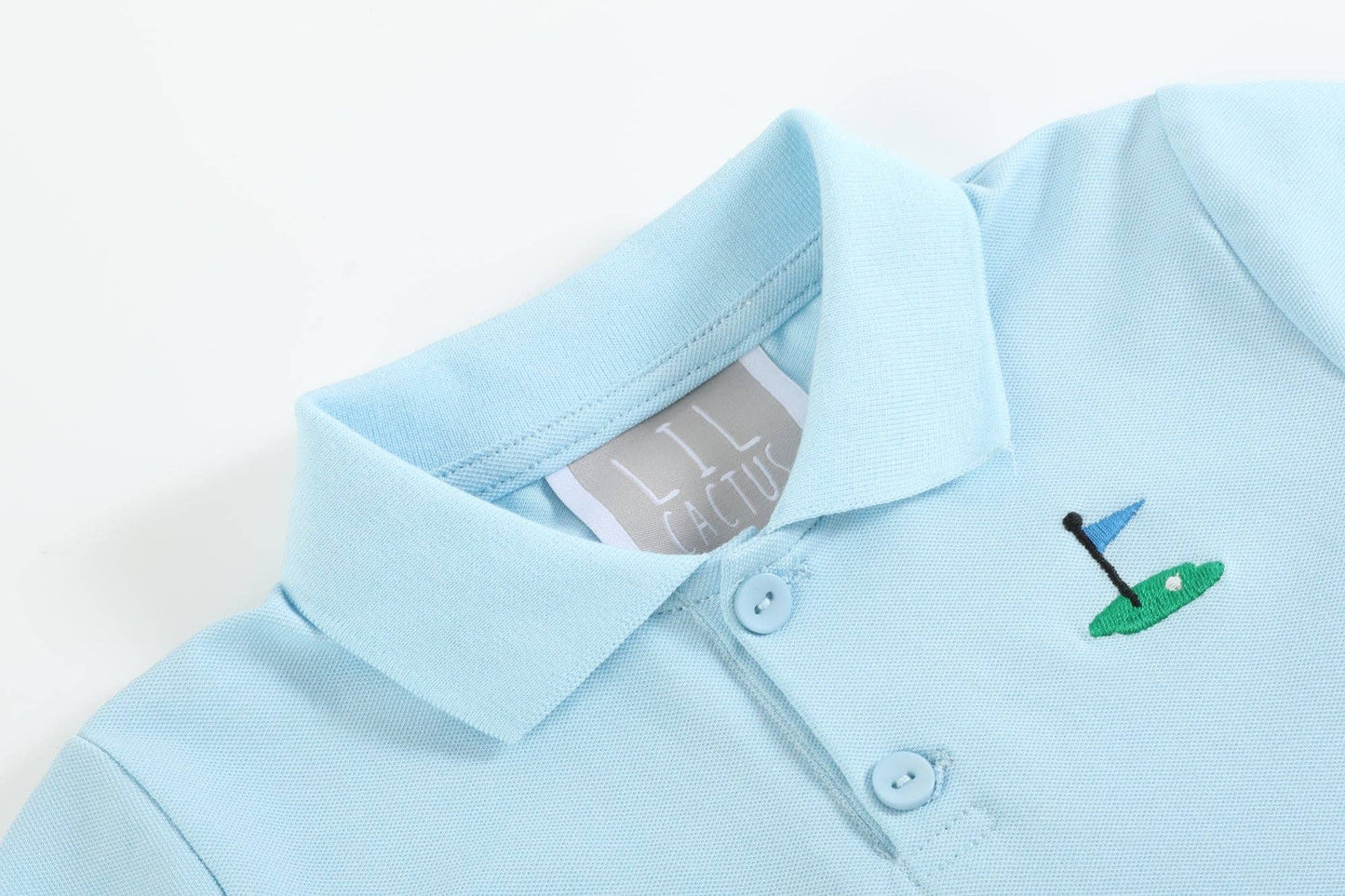 Light Blue Golf Hole Polo Shirt: 18-24M
