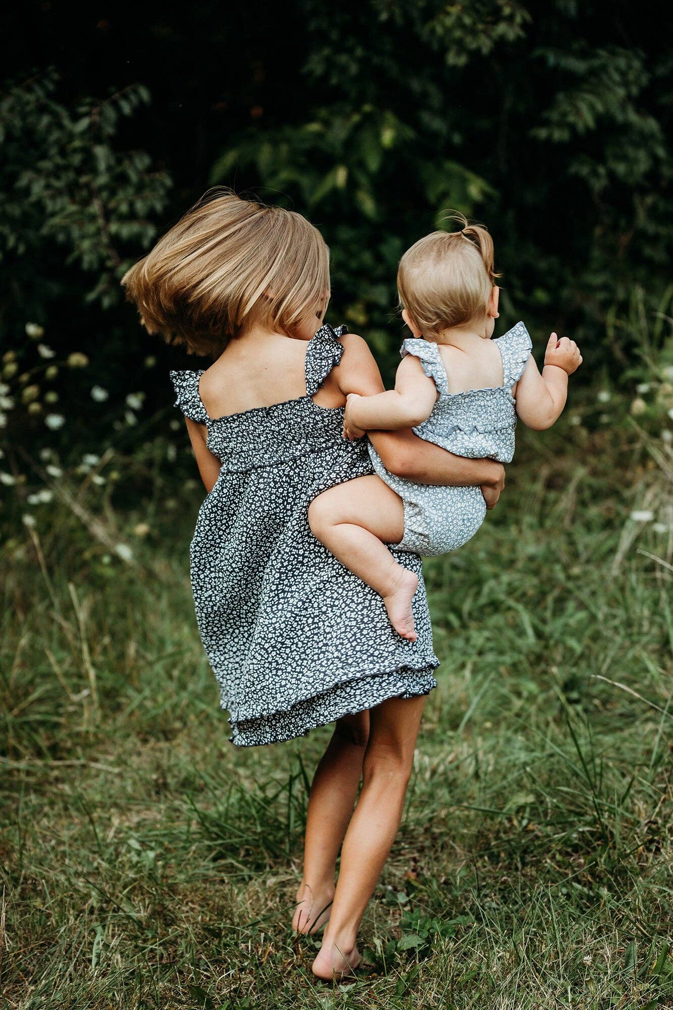 Sleeveless Bodysuit: Blueberry Floral