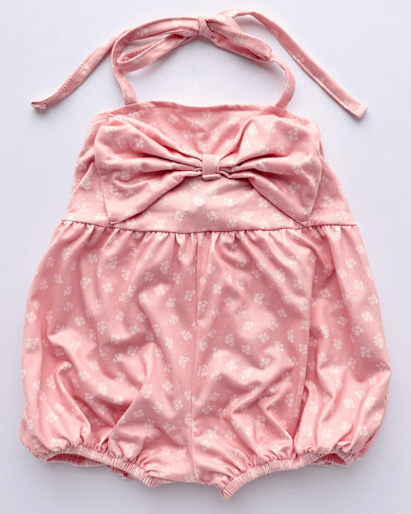 Dottie Bow Front Romper - Posey Pink Wild