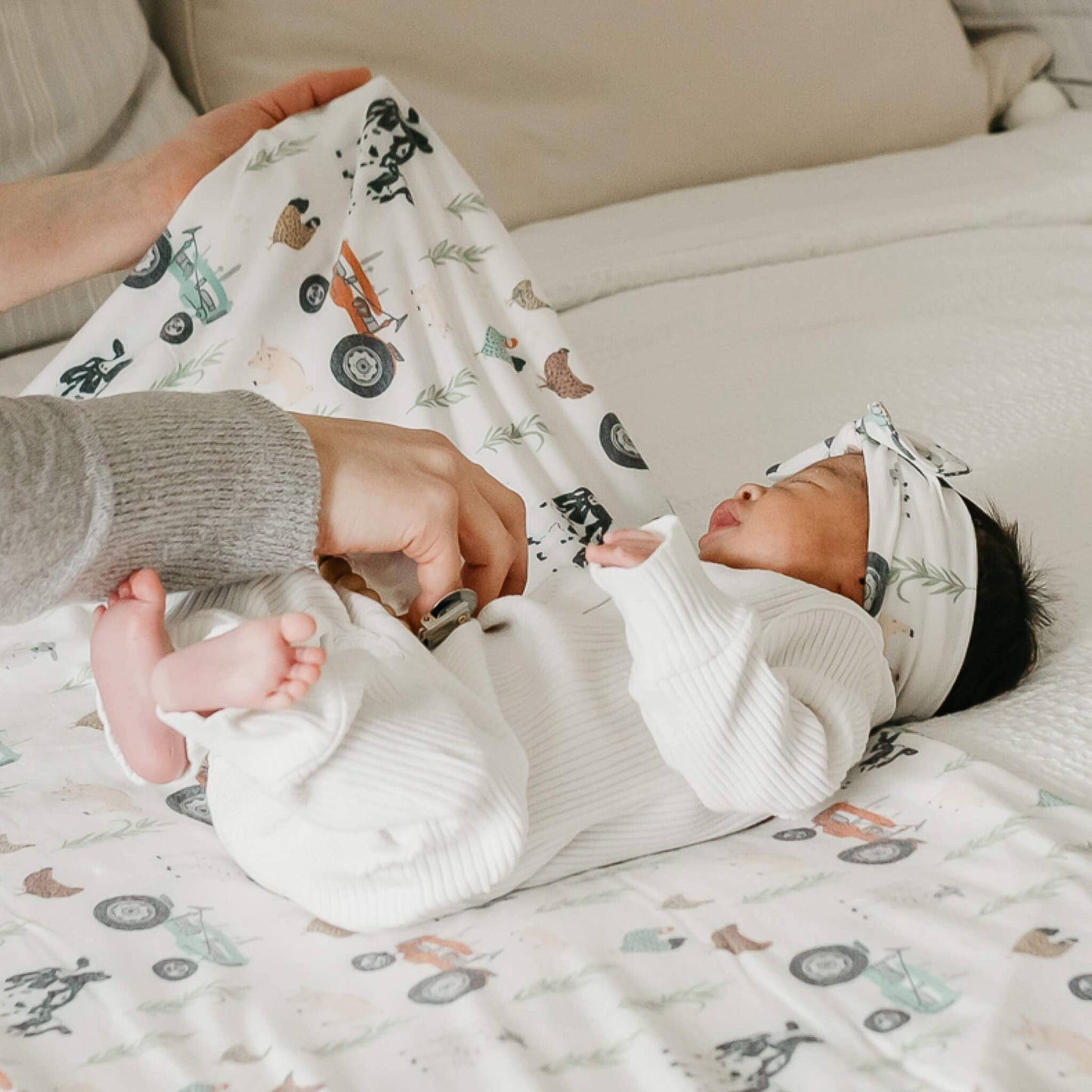 Copper Pearl - Knit Swaddle Blanket - Jo