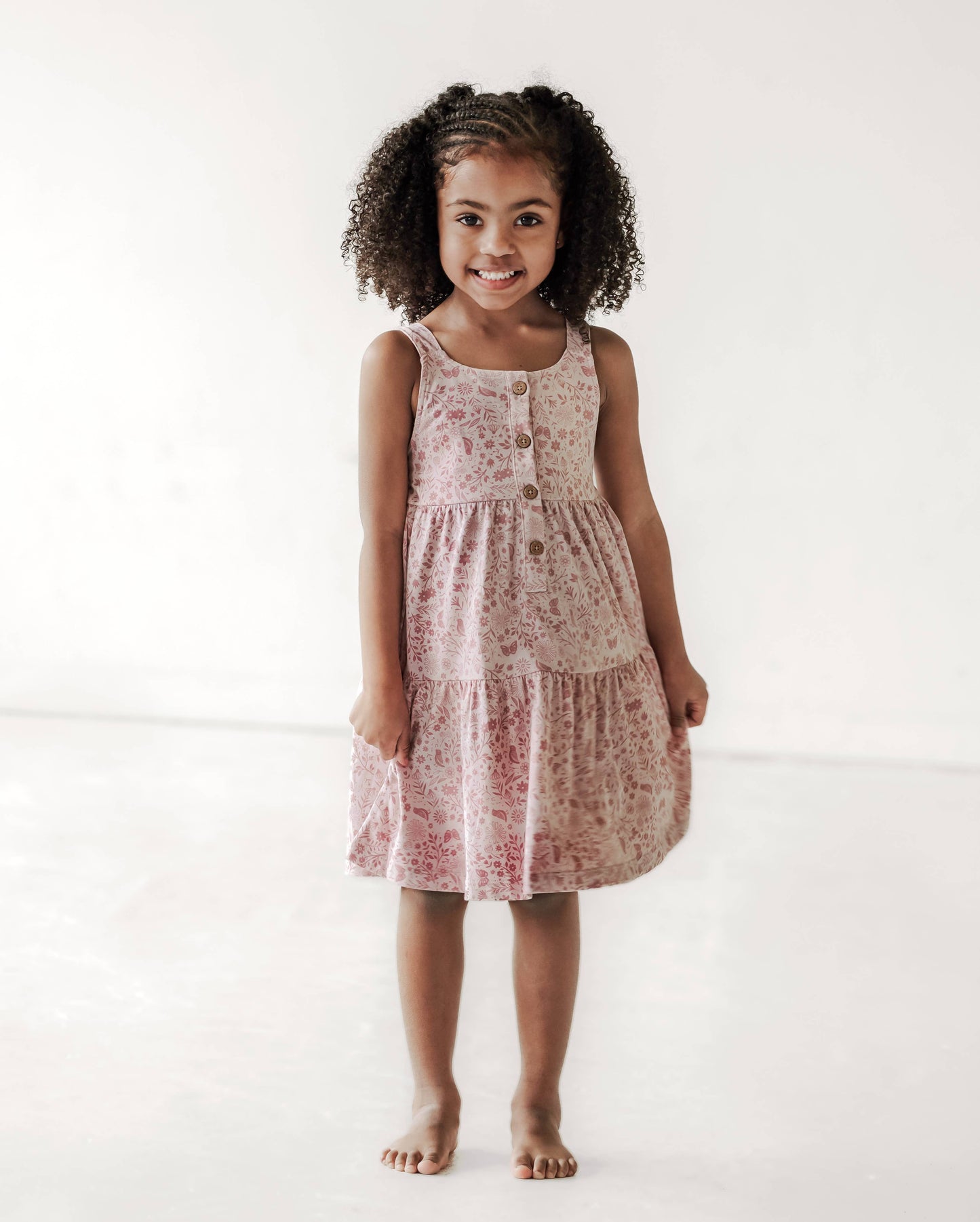 Tiered Tank Dress- Birds and Butterflies