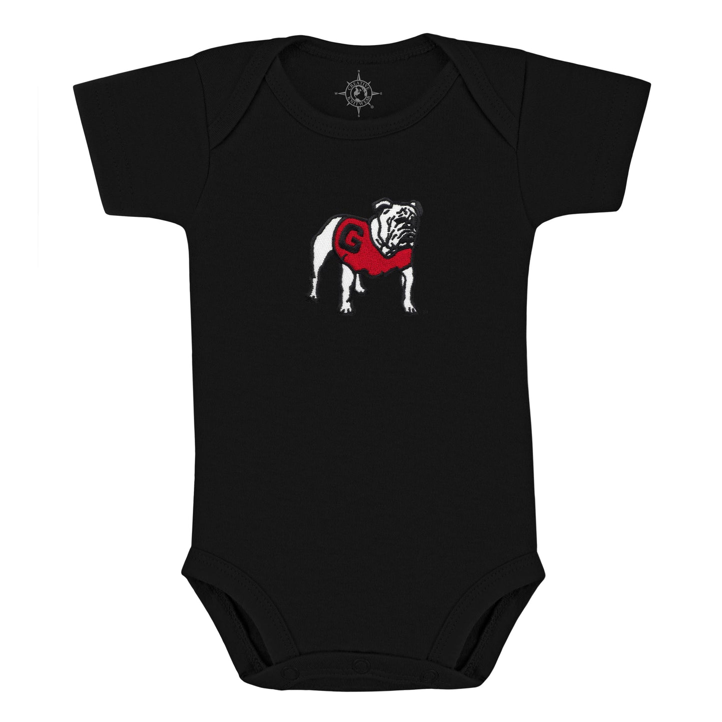 Georgia Bulldogs Bodysuit: Red - Bulldog Head