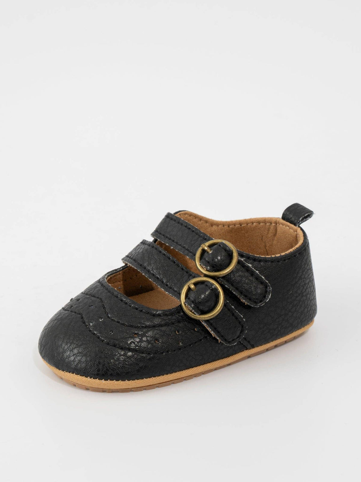 Double Buckle Mary Jane Baby Shoe Black