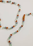 Baltic Sea Amber + Natural Gemstone 12” Baby Necklace
