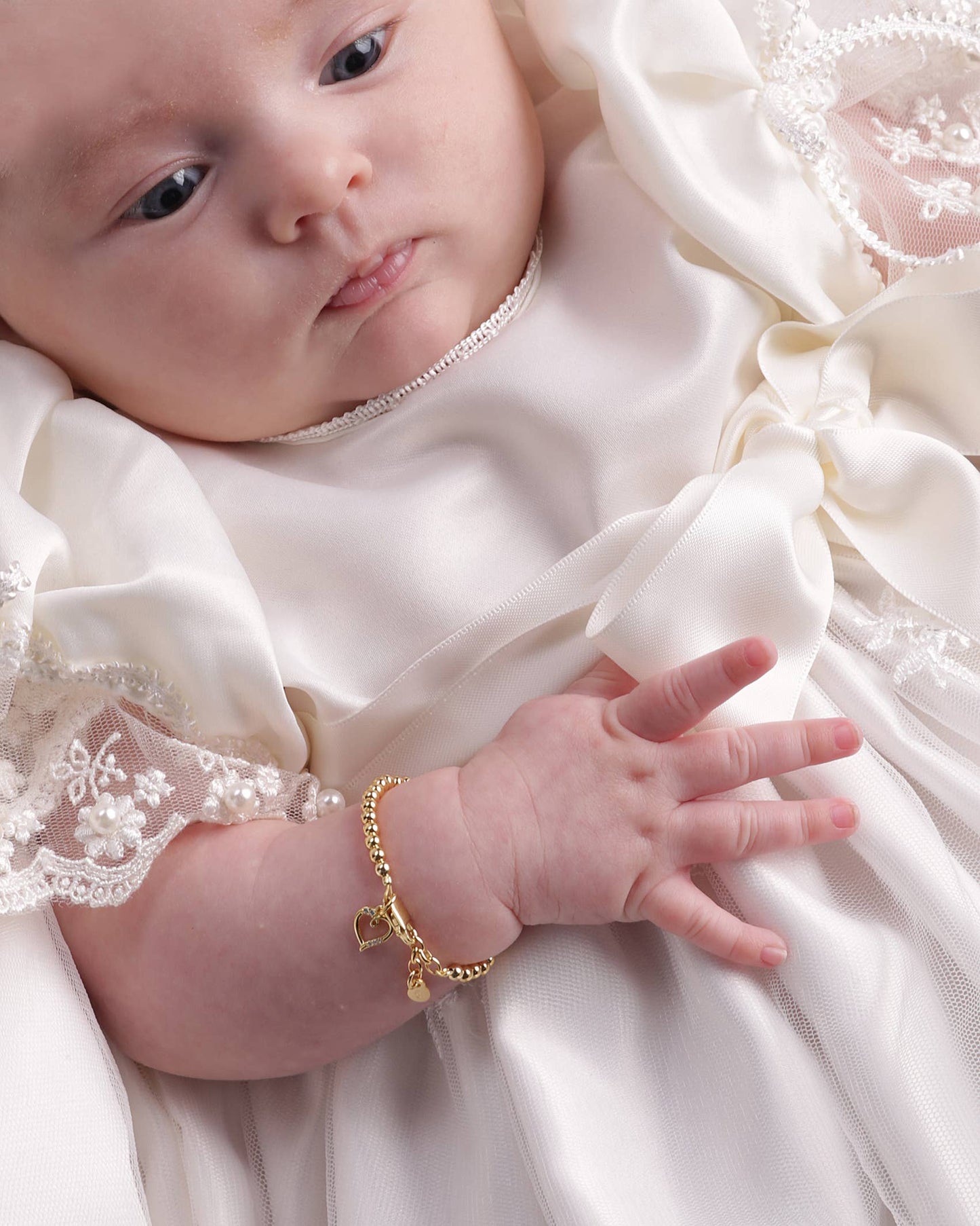 14K Gold-Plated Baby Bracelet w/Heart Kids Jewelry