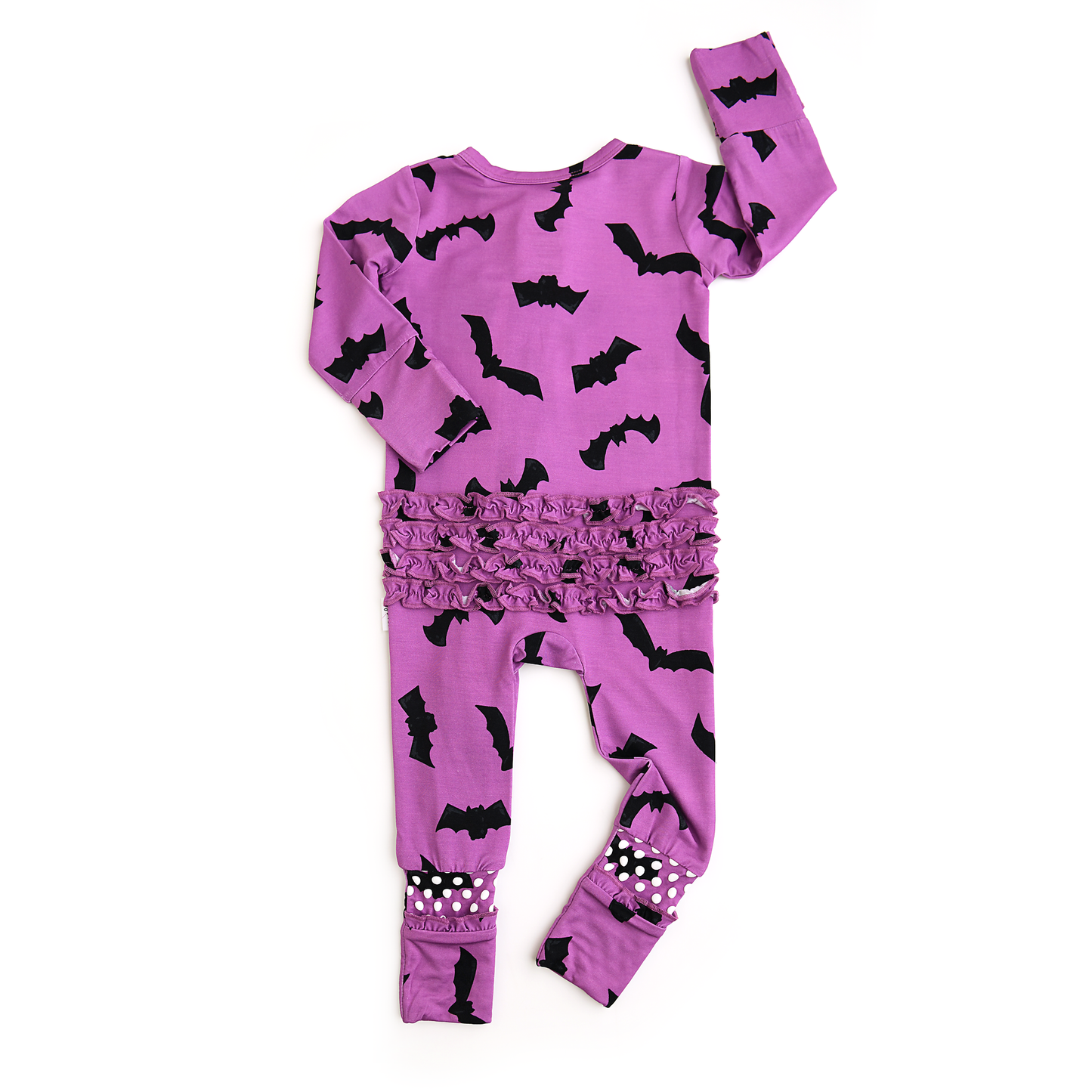 Purple Bats Ruffle Zip